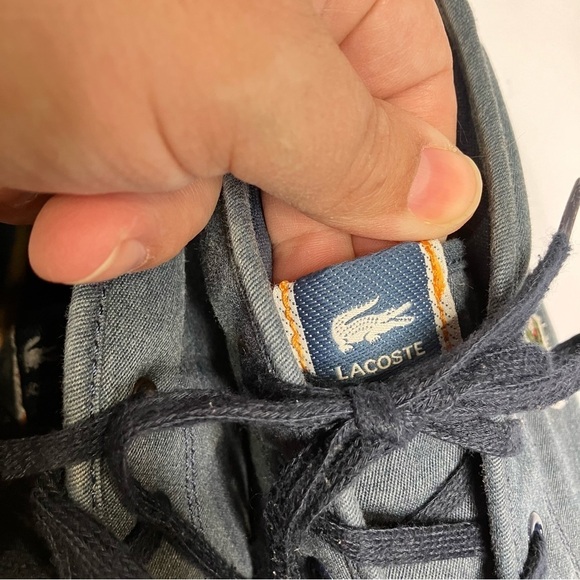 Lacoste Ampthill blue canvas sneakers size 12 - Picture 4 of 10